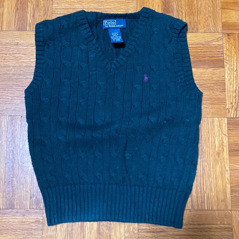 Ralph Lauren polo sweater vest hunter green size 3t never worn